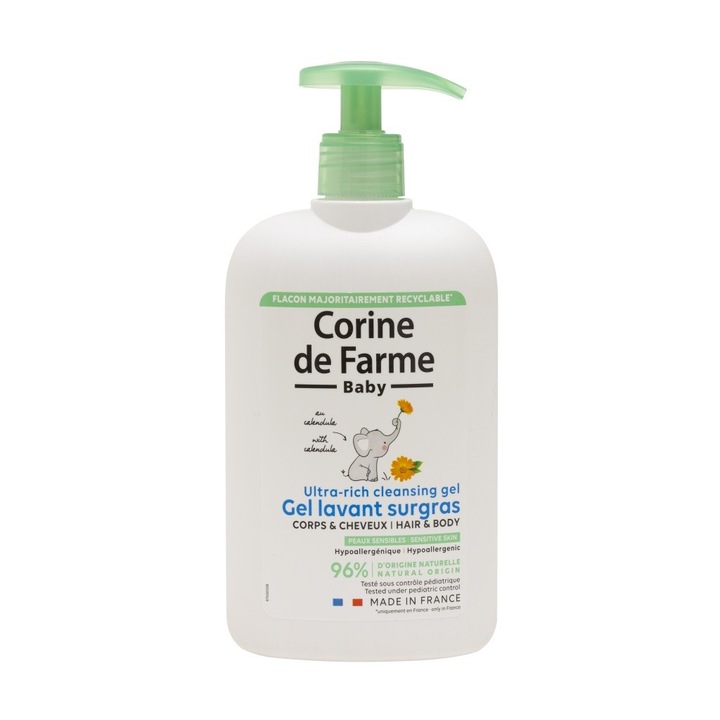 Gel de dus pentru copii, Corine de Farme, cu extract de galbenele, 500 ml