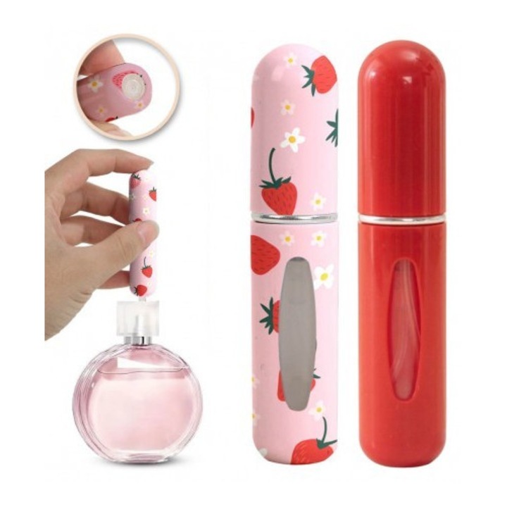 2 db-os ECARLA parfüm porlasztó készlet, 5 ml, alumínium, 8x1,6 cm