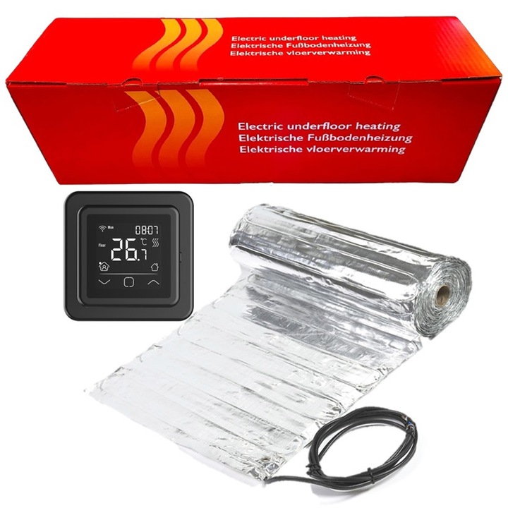 Kit incalzire in pardoseala sub parchet 9 m² - 1260 W, cu termostat C16 WIFI