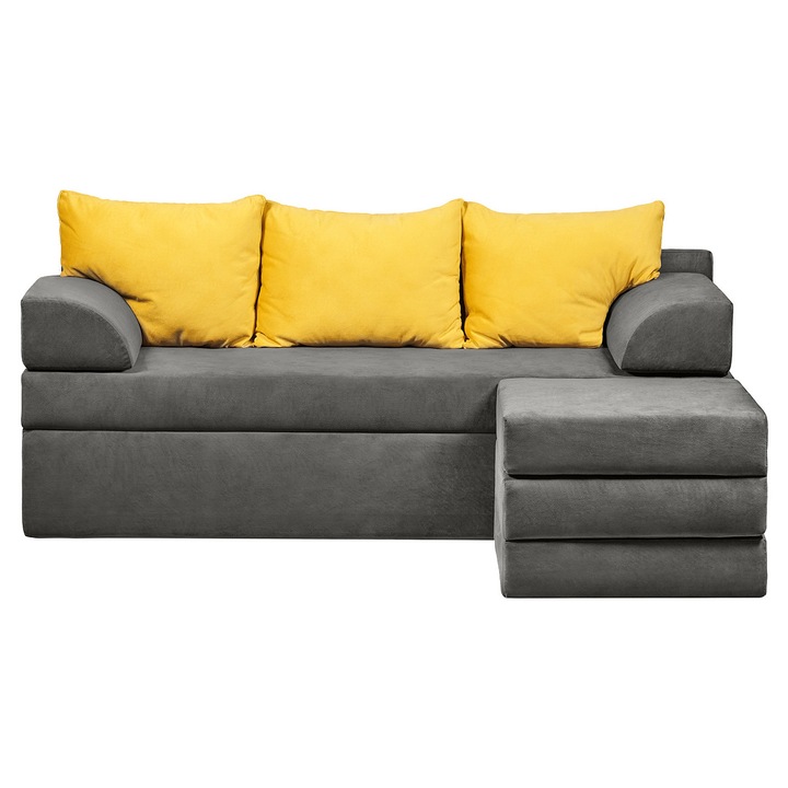 Canapea/ Coltar Extensibil Divan Sirius, 200x90x75, Gri