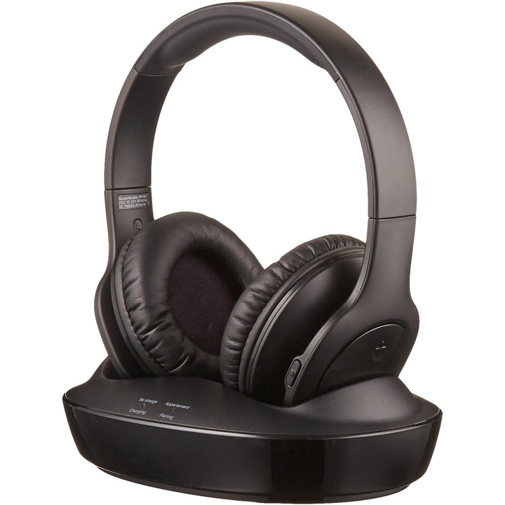 Casti RF fara fir over-ear Amazon Basics cu statie de incarcare