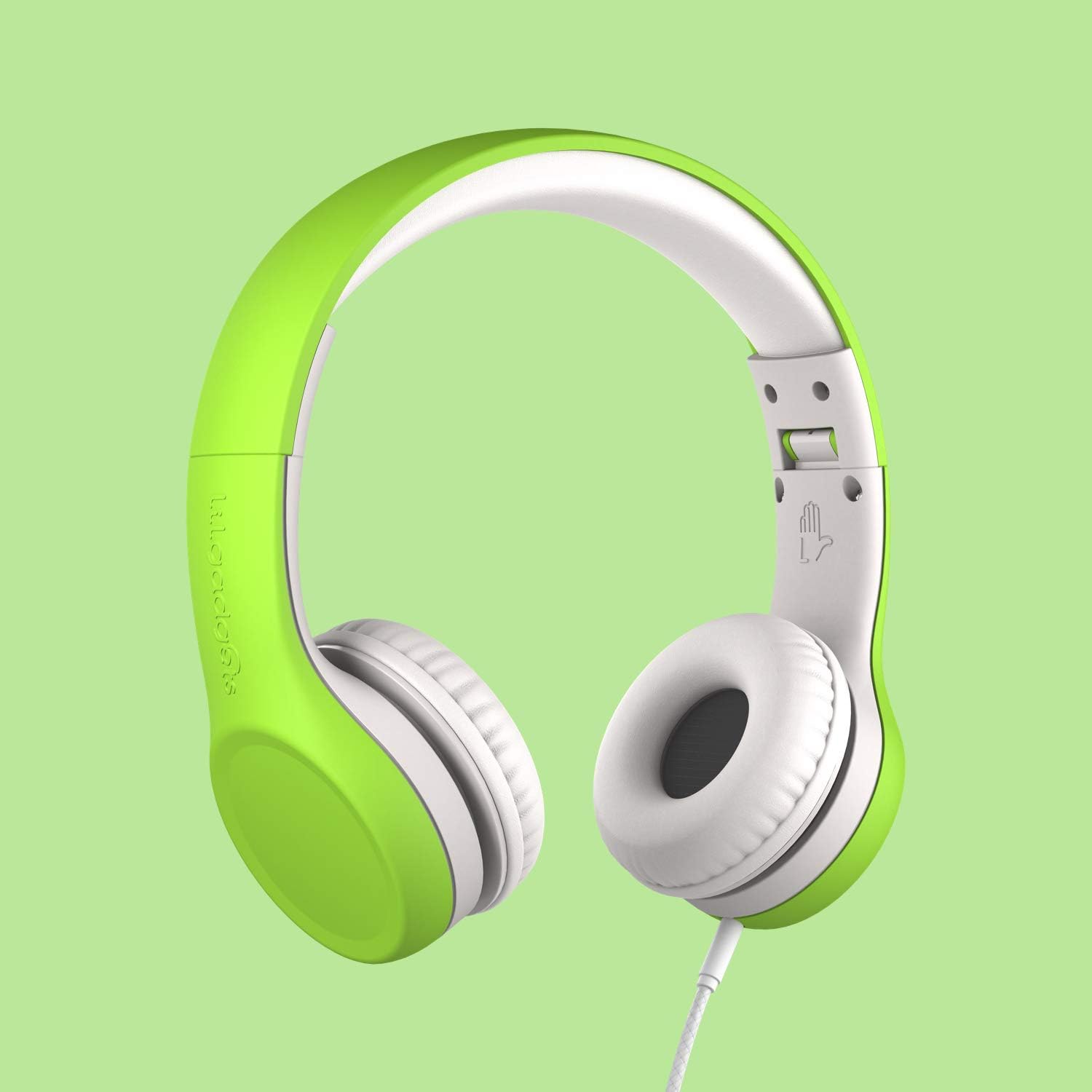 Casti on-ear pentru copii LilGadgets connect+ ® cu microfon si control volum, design pliabil, compatibilitate universala, tehnologie shareport, captuseala moale, limitare volum 93 db, verde