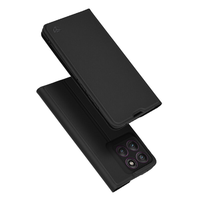 Husa pentru Motorola Edge 60 Pro, SKYDDAR INNOVATION, Magskin Book, tip Carte cu Portofel Interior, set cu sticker, Negru