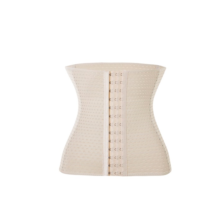 Centura postnatala, recuperare postnatala, 3 randuri de inchidere, compresie dubla, tip corset, fitness, corector postura, talie si abdomen, culoarea pielii, XXL