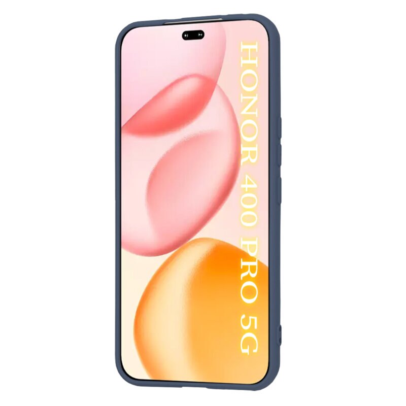 Husa pentru Honor 400 Pro, SKYDDAR INNOVATION, din Silicon Catifelat, SoftElegance, set cu sticker, Bleumarin