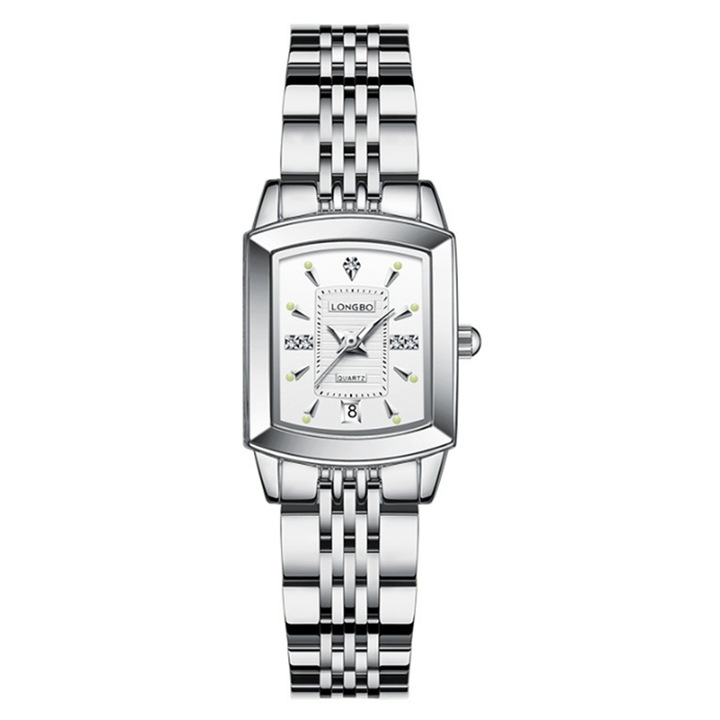 Дамски ръчен часовник Longbo, метален, сребрист, кварцов механизъм