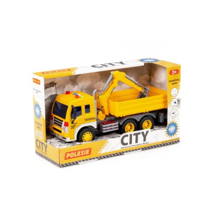 Masina de jucarie Polesie 95992 City, cu excavator, galben, 1 bucata