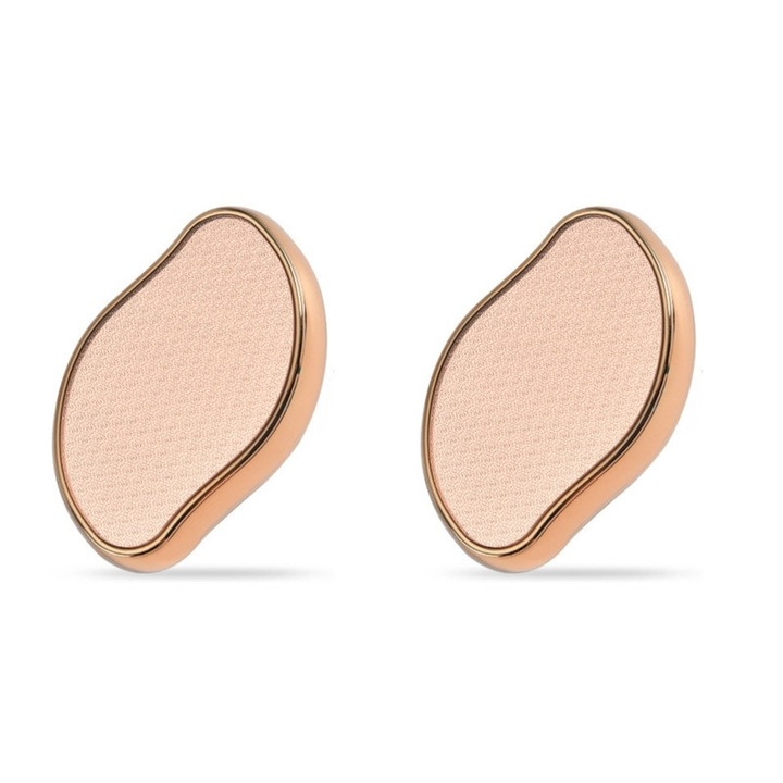 Razatoare pentru calcaie, ZTMAKYLH, set 2 bucati, waterproof, Usor de curatat, Foarte eficienta in indepartarea bataturilor si a pielii moarte, Potrivita pentru spa pentru picioare, salon acasa, 6x10cm, roz aurie