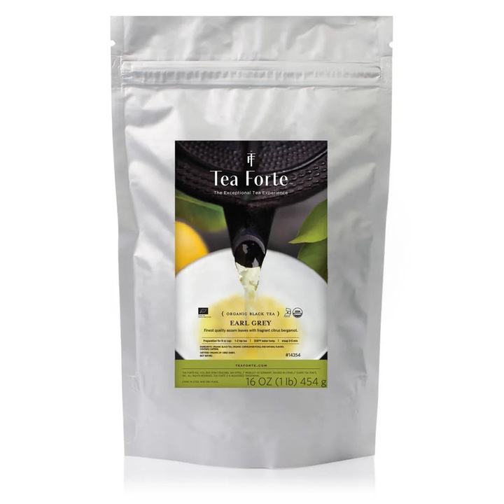 Punga vidata cu ceai negru cu bergamota, Earl grey, 454 g de ceai ECO- Tea Forte