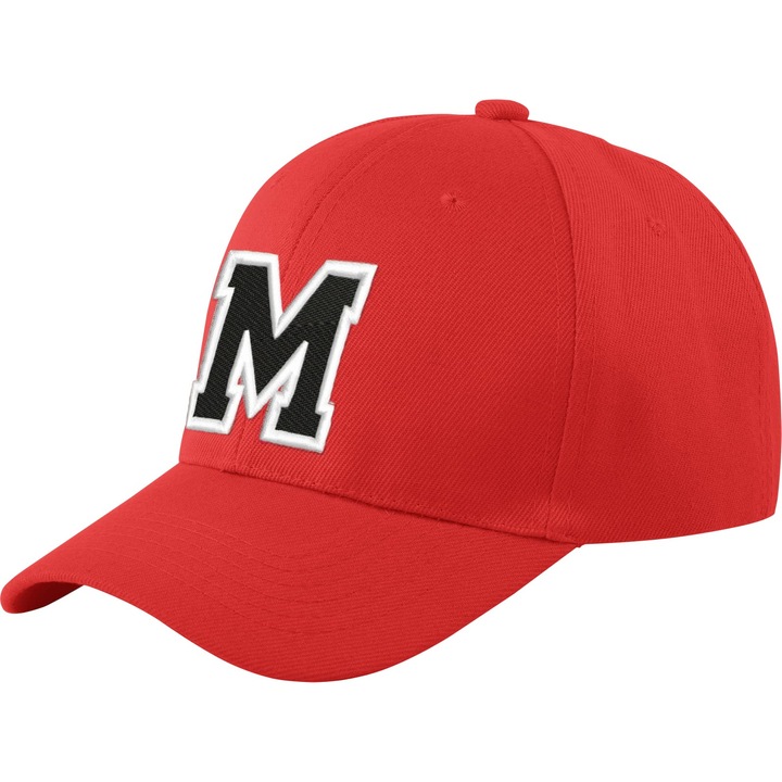Sapca De Baseball Morefaz Unisex Pentru Baieti Si Fete, Culoare Rosie, Cu Alfabet Az Tm (M)