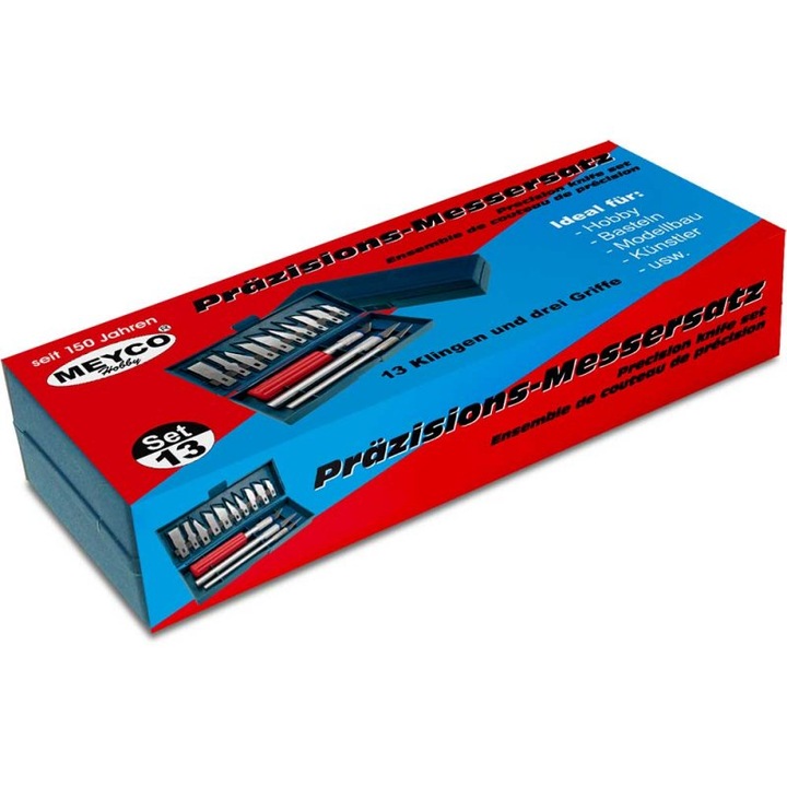 Set Cuttere de Precizie, 3 bucati, 13 Lame Diferite, Meyco