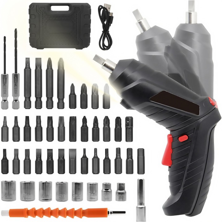 Фенер с ротация, BestPlaza, Мини, Сгъваем, 2,96 W, 1800 Ah, Минимален въртящ момент от 3,5, Черен