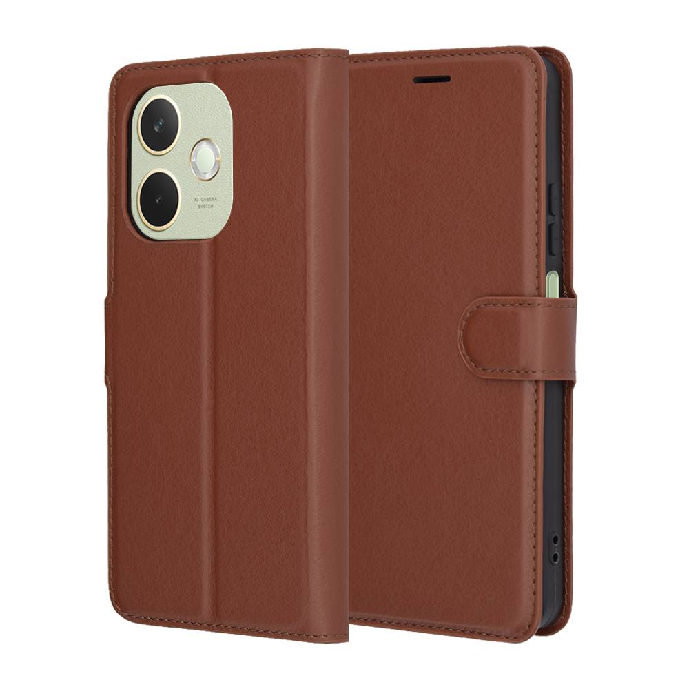 Husa pentru Oppo A5 Pro 5G tip carte cu inchidere magnetica compartimente pentru carduri si functie stand Maro