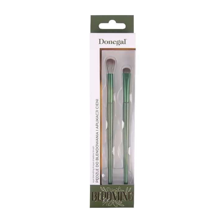 Set pensule machiaj Donegal Blooming, 2 buc, culori smarald, pentru aplicare si blenduire caini