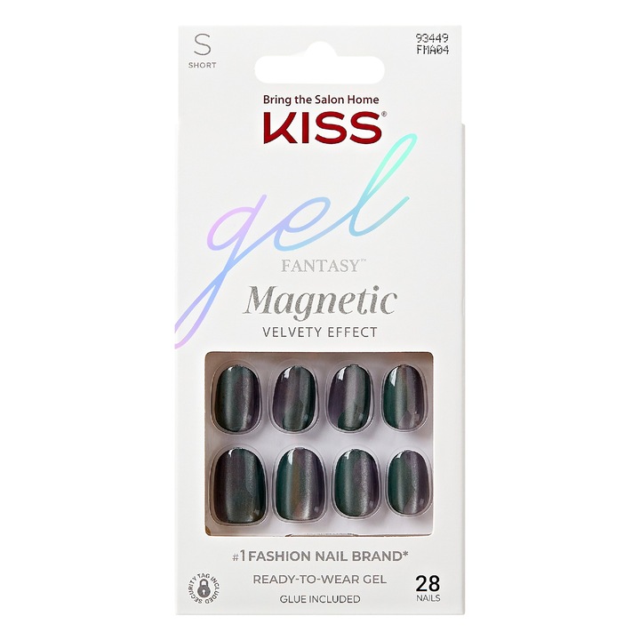 Set de unghii false KISS Gel Fantasy Magnetic, 28 buc