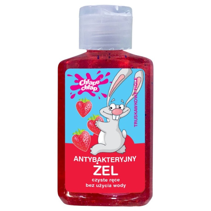 Gel antibacterian CHLAPU CHLAP, capsuni, 60 ml