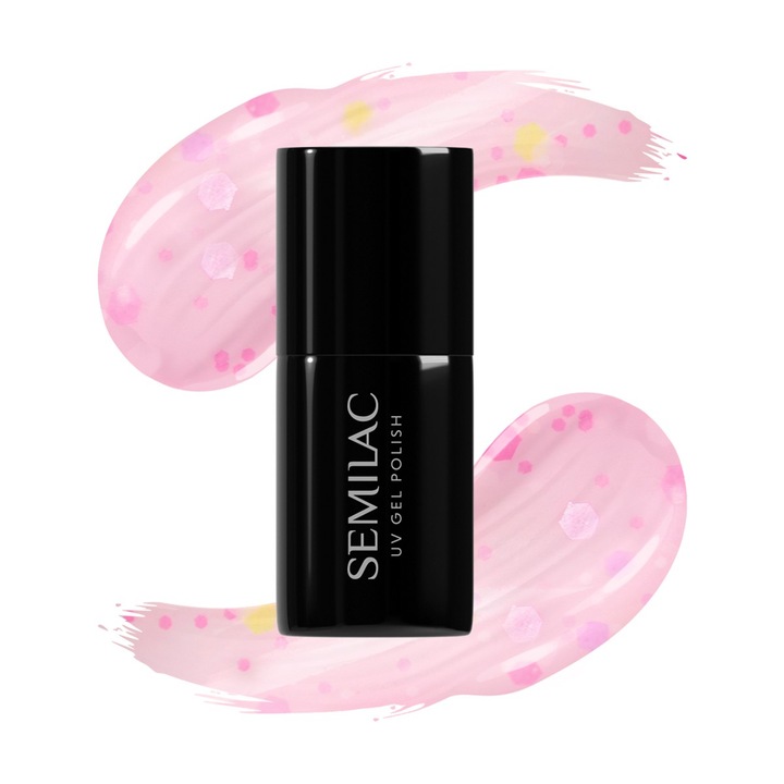 Oja Semilac Festival Vibes 931, multicolor, 7 ml, efect cu sclipici, consistenta densa