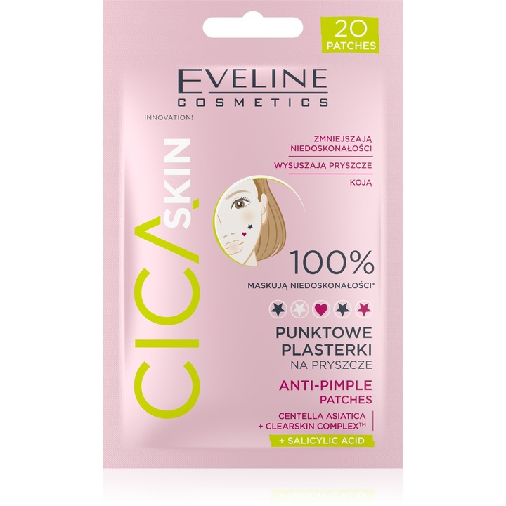 Plasturi pentru cosuri, Eveline, Cica Skin, 20 buc
