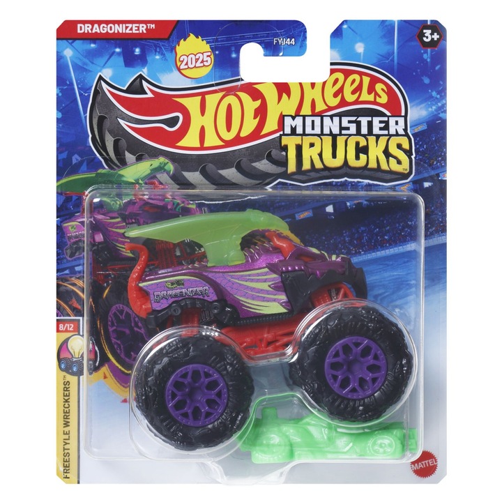 Hot Wheels Monster Truck Dragonizer kisautó, 1:64 méretarányú, többszínű