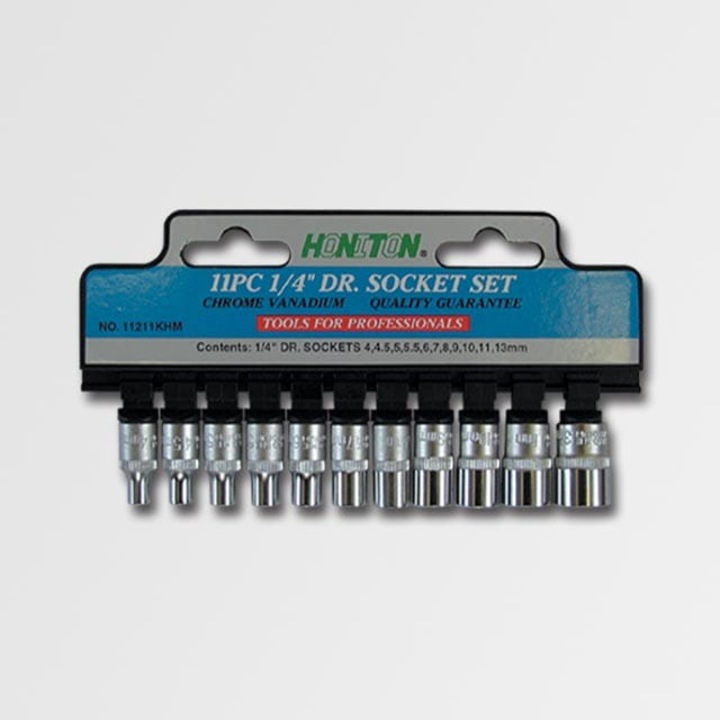 Set chei tubulare Honiton 11 piese crom-vanadiu 4-13mm pe suport plastic