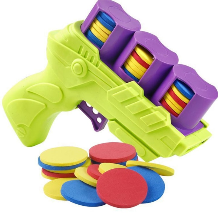 Interaktív játék gyerekeknek és macskáknak, zöld pisztoly puha betétekkel, biztonságos, szórakoztató játék