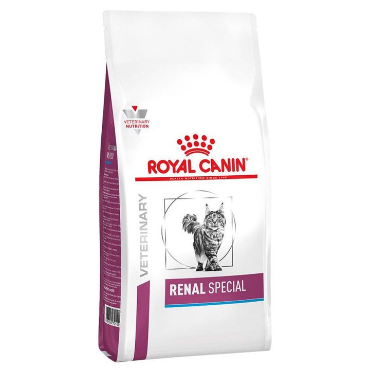 Mancare dieta pisici, Royal Canin Dieta Veterinara Renal Special 2kg, suport functii renale, continut scazut de fosfor