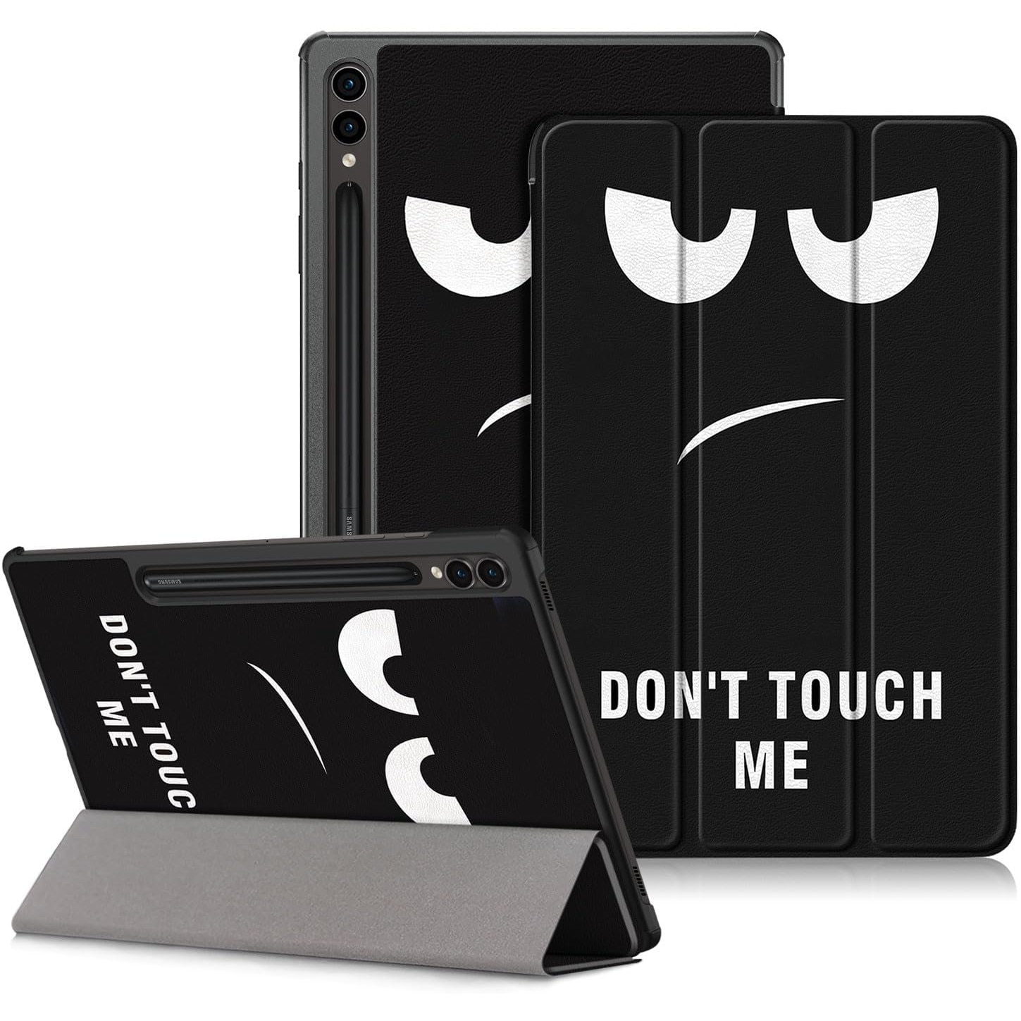 Husa tableta Lenovo Tab P12 (TB370FU) 12.7 inch, 2023, functie sleep/wake-up, ultralight de tip stand, Sigloo, Don't Touch Me