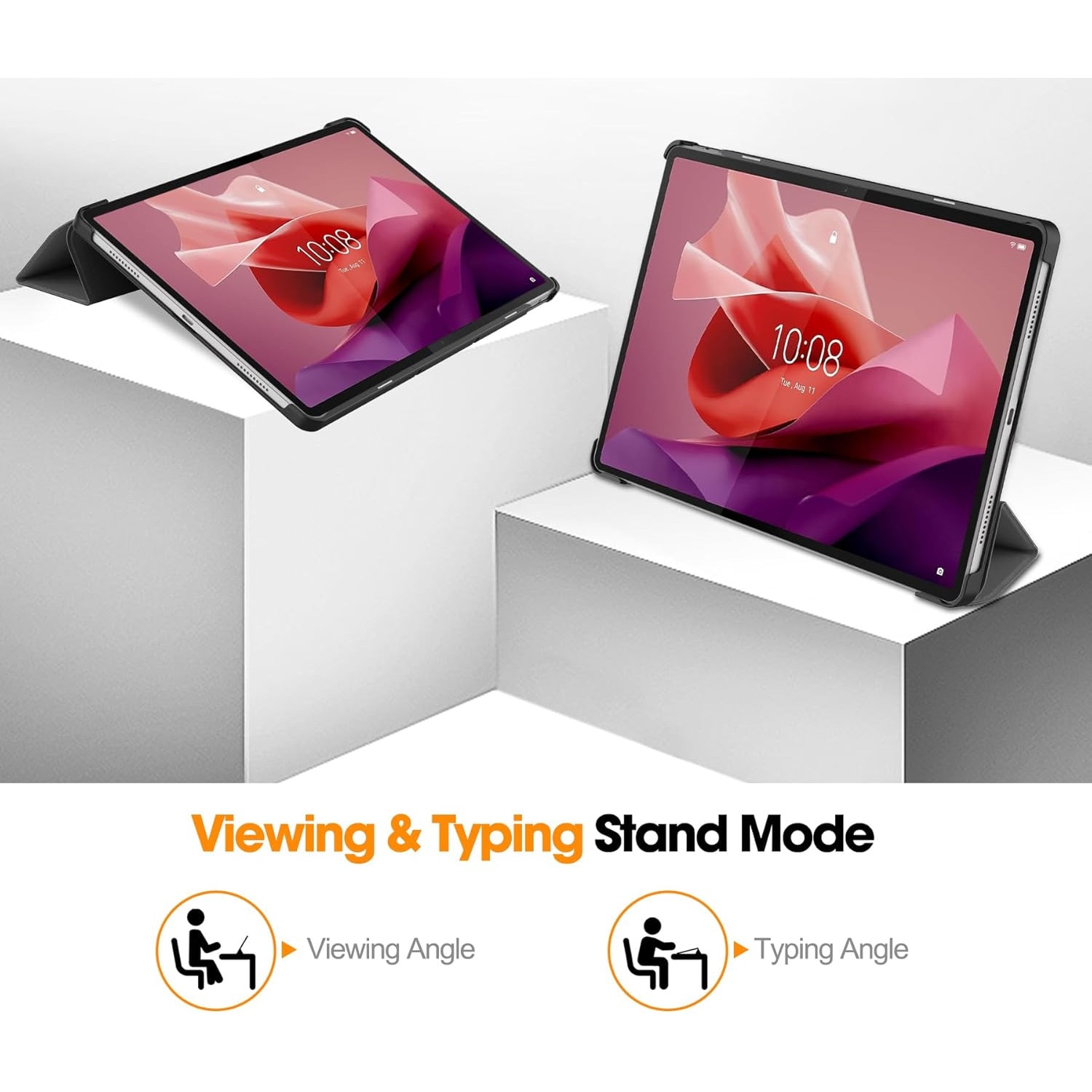 Husa tableta Lenovo Tab P12 (TB370FU) 12.7 inch, 2023, functie sleep/wake-up, ultralight de tip stand, Sigloo, Red Wine