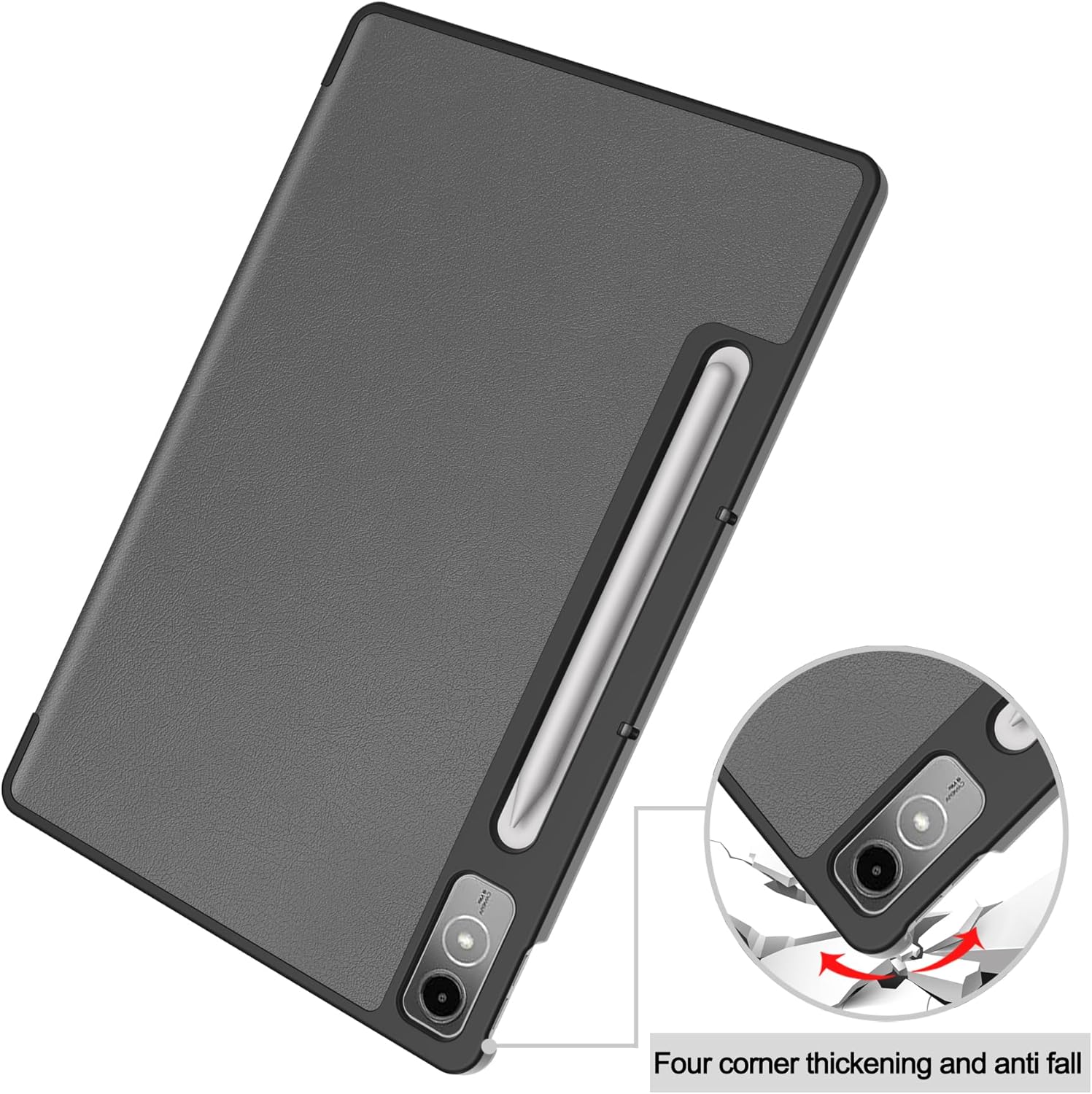 Husa tableta Lenovo Tab P12 (TB370FU) 12.7 inch, 2023, functie sleep/wake-up, ultralight de tip stand, Sigloo, Red Wine