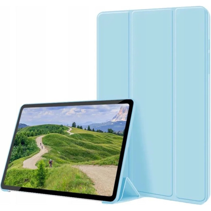 Husa tableta Lenovo Tab P12 (TB370FU) 12.7 inch, 2023, functie sleep/wake-up, ultralight de tip stand, Sigloo, Light Blue