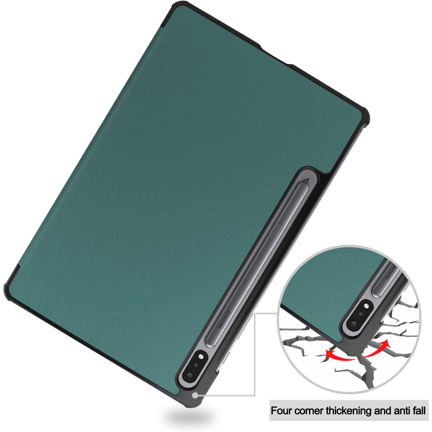 Husa tableta, Lenovo Tab P12, Sigloo, 12.7 inch, functie sleep/wake-up, stand, verde
