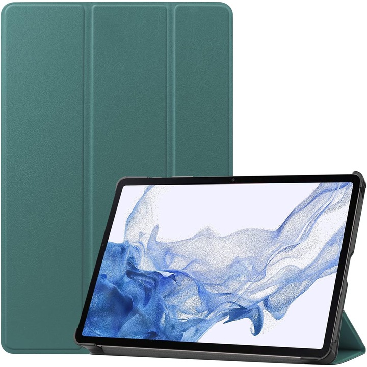 Husa tableta, Lenovo Tab P12, Sigloo, 12.7 inch, functie sleep/wake-up, stand, verde