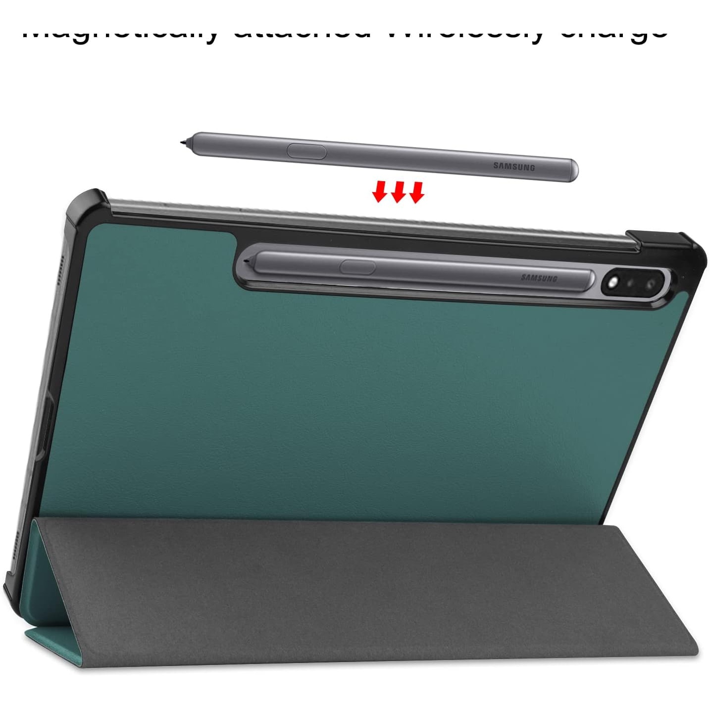 Husa tableta, Lenovo Tab P12, Sigloo, 12.7 inch, functie sleep/wake-up, stand, verde
