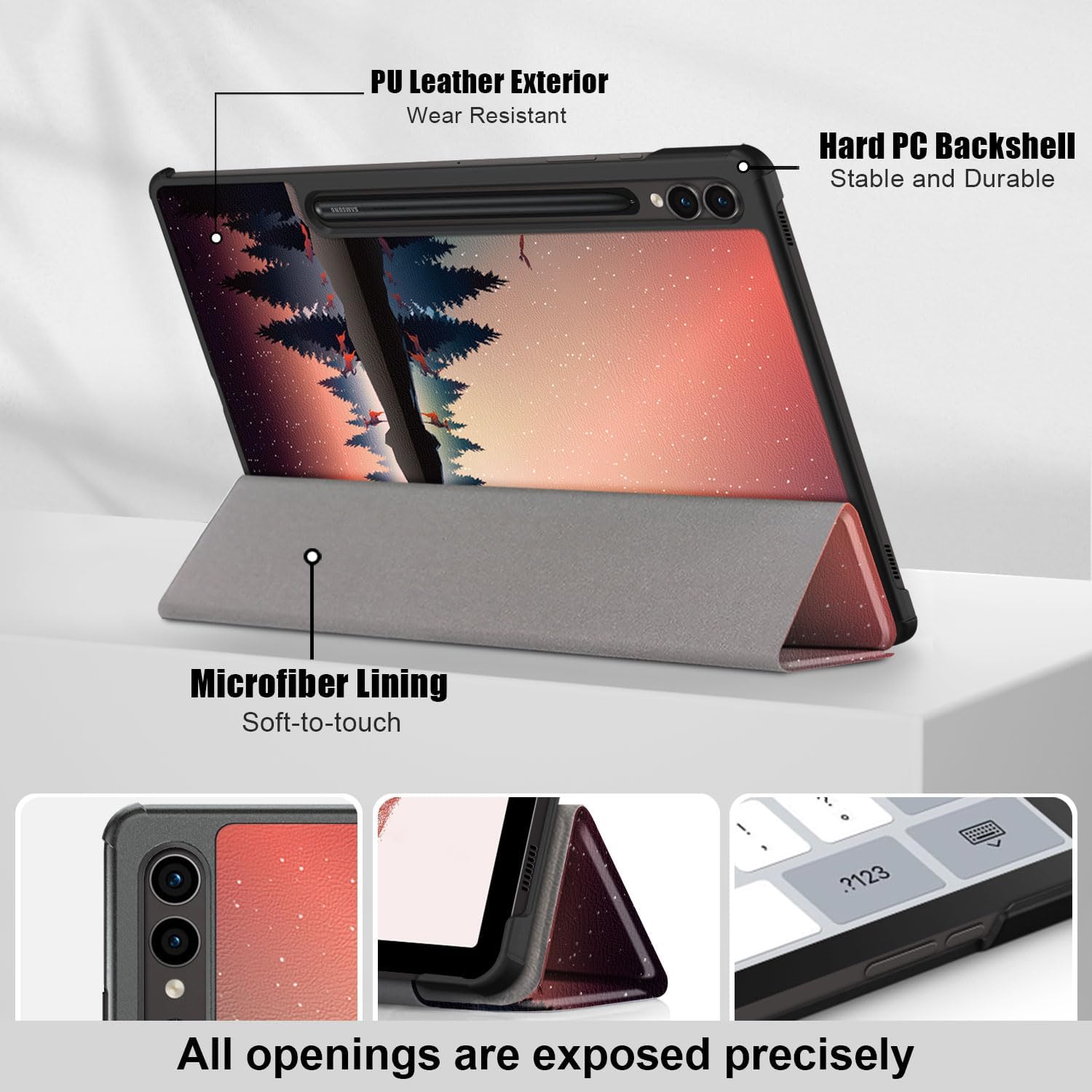 Husa tableta Lenovo Tab P12, Sigloo, 12.7 inch, functie sleep/wake-up, stand, multicolor