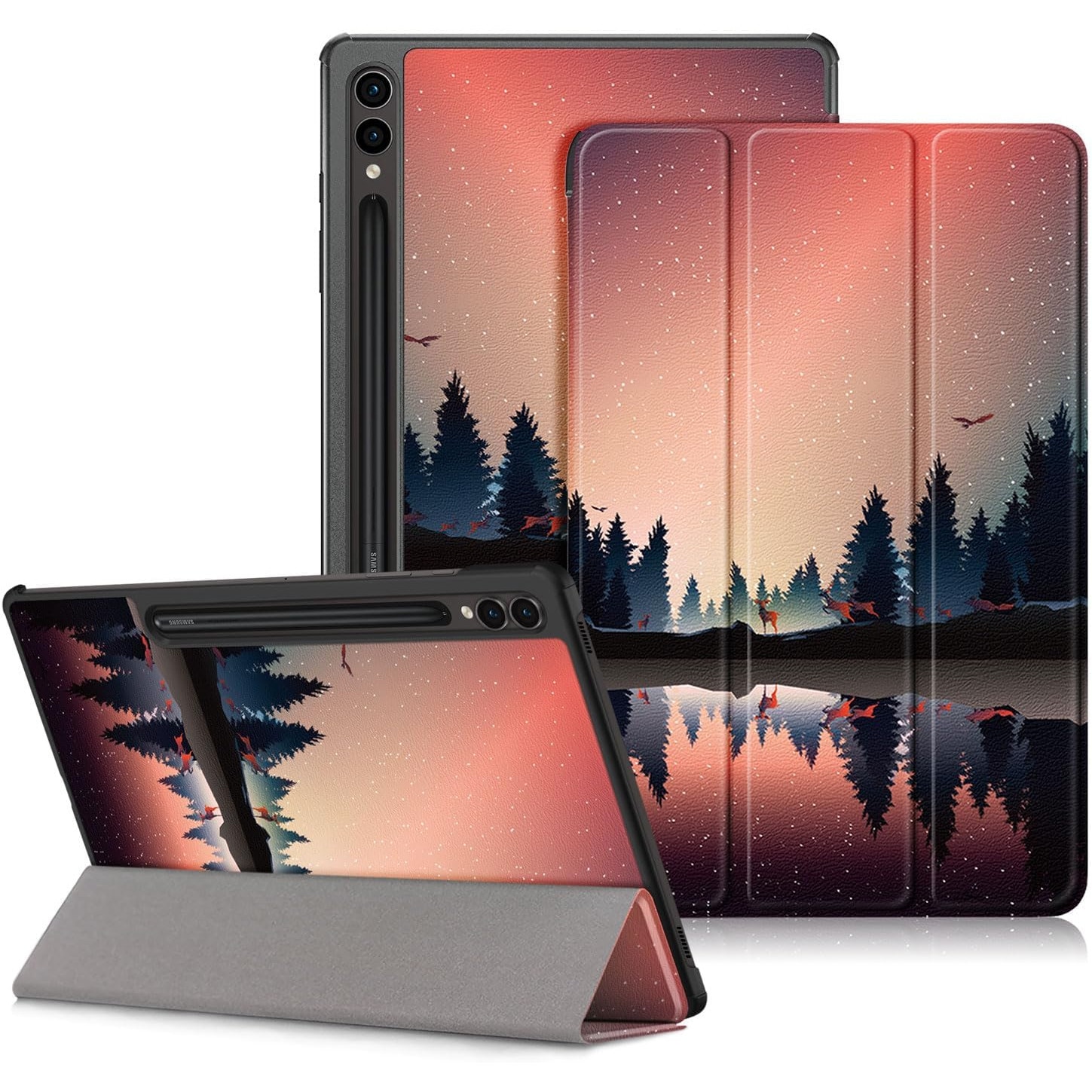 Husa tableta Lenovo Tab P12, Sigloo, 12.7 inch, functie sleep/wake-up, stand, multicolor