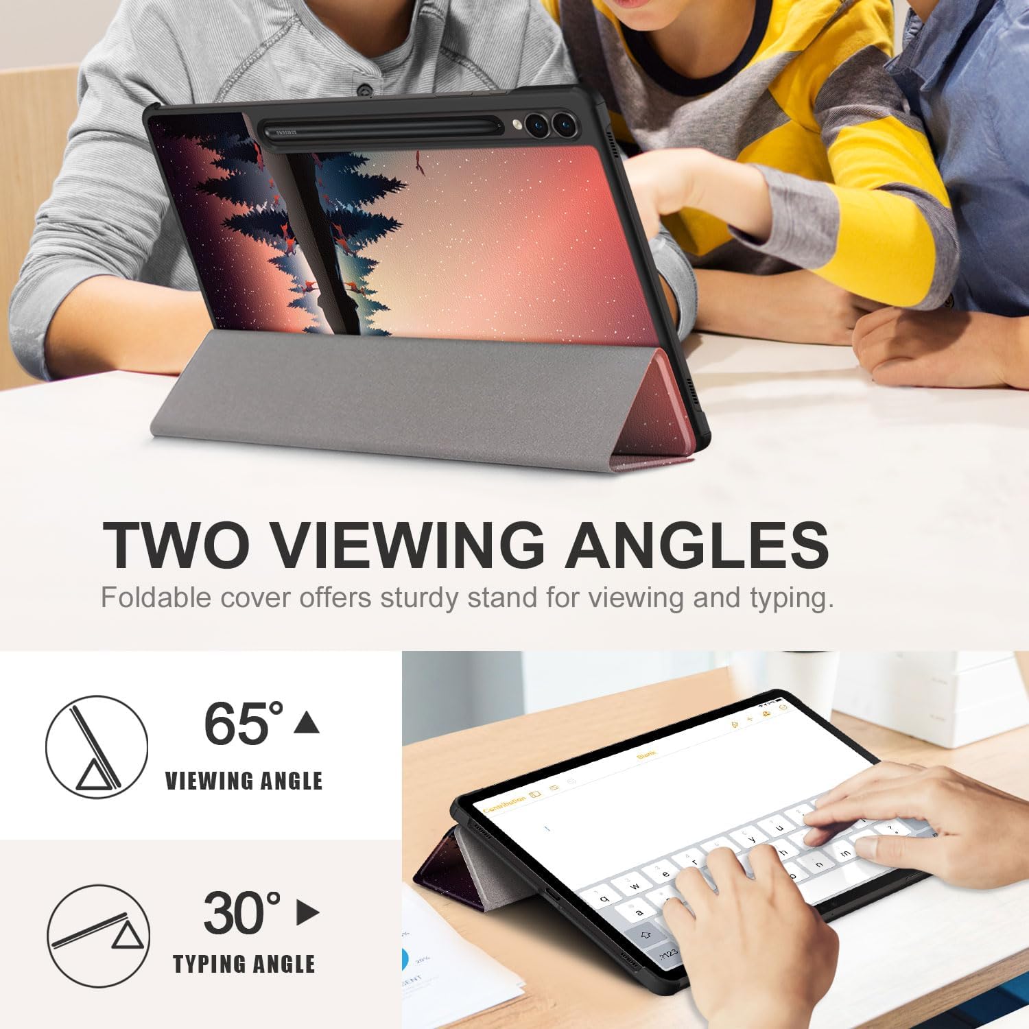 Husa tableta Lenovo Tab P12, Sigloo, 12.7 inch, functie sleep/wake-up, stand, multicolor