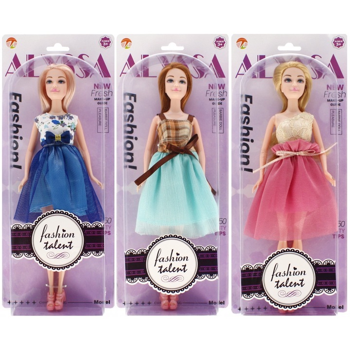 Set 3 papusi, 29cm, mix, multicolor