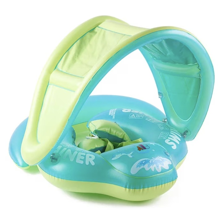 Baba úszógumi napellenzővel és állvánnyal - Trainer for Swim zöld