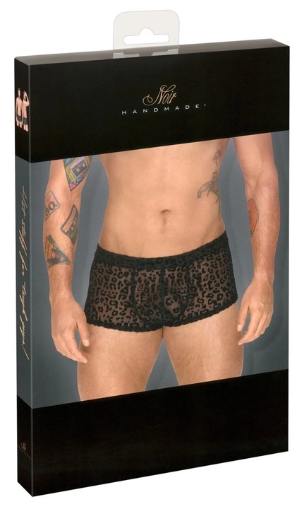 Férfi boxer, fekete, leopárd, kényelmes, fekete, szexi fehérnemű, 2XL INTL