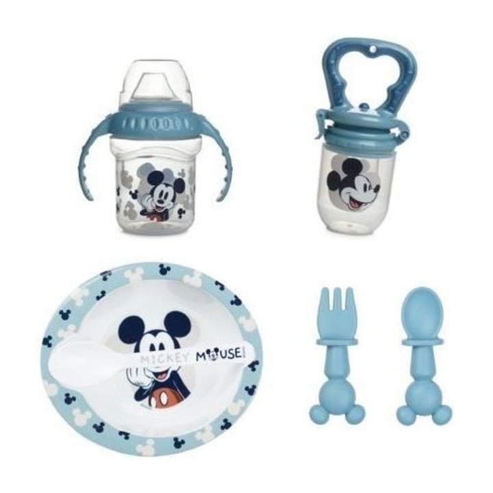 Thermobaby etetőszett babáknak, Mickey, 1 tál, 1 fogantyús bögre, 2 kanál