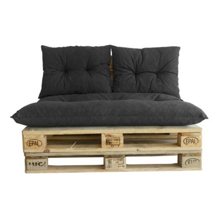 Kerti bútor garnitúra, Jardin Prive, klasszikus raklap készlet, matrac, 2 háttámla párna