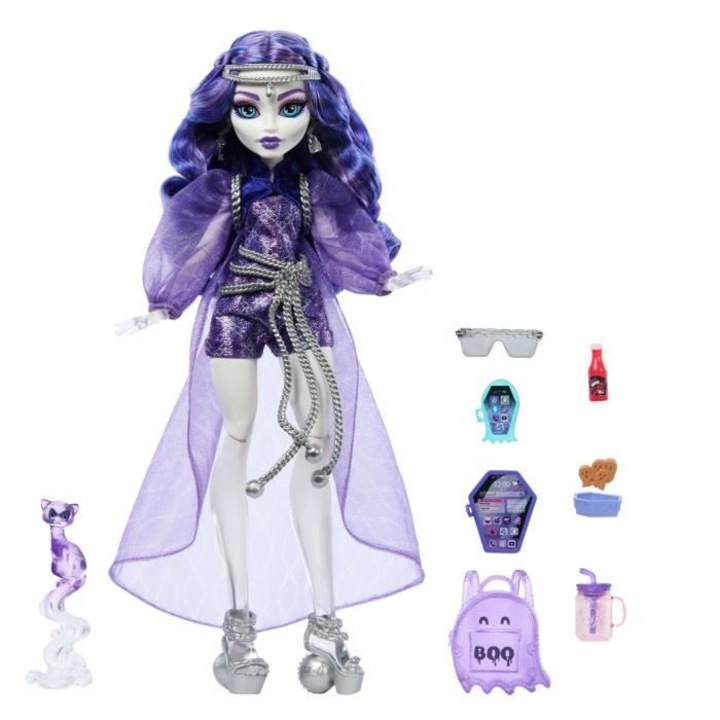 Комплект кукла Monster High, Спектра Вондергайст, Рюен Феррет и аксесоари