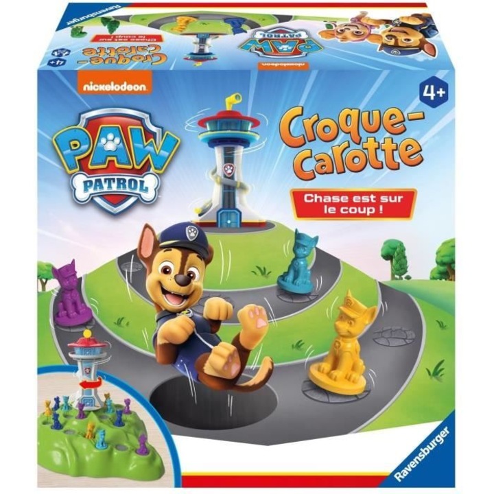 Настолна игра, Ravensburger, Carrot Crunch Paw Patrol, забавна игра, френска версия, 4+ години