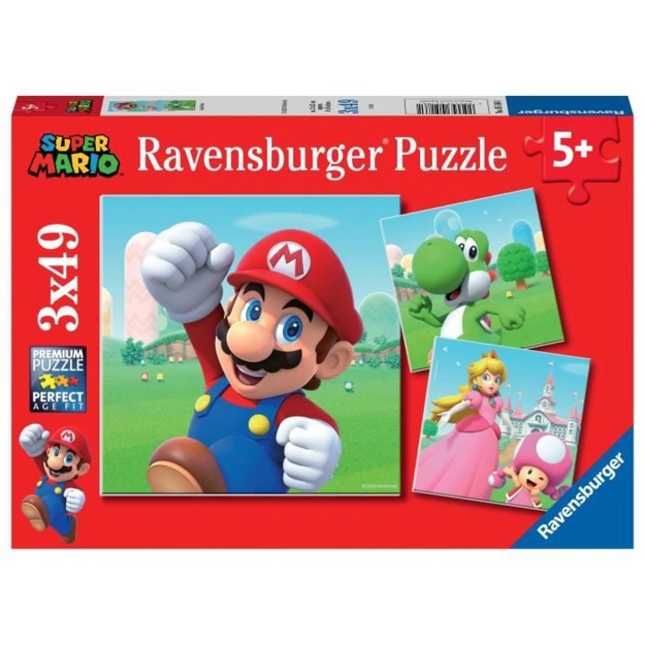 Ravensburger Super Mario kirakó 3x49 darabos, 5 éves kortól