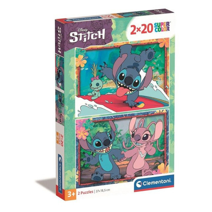 Пъзел Stitch 2x20 части, Многоцветен