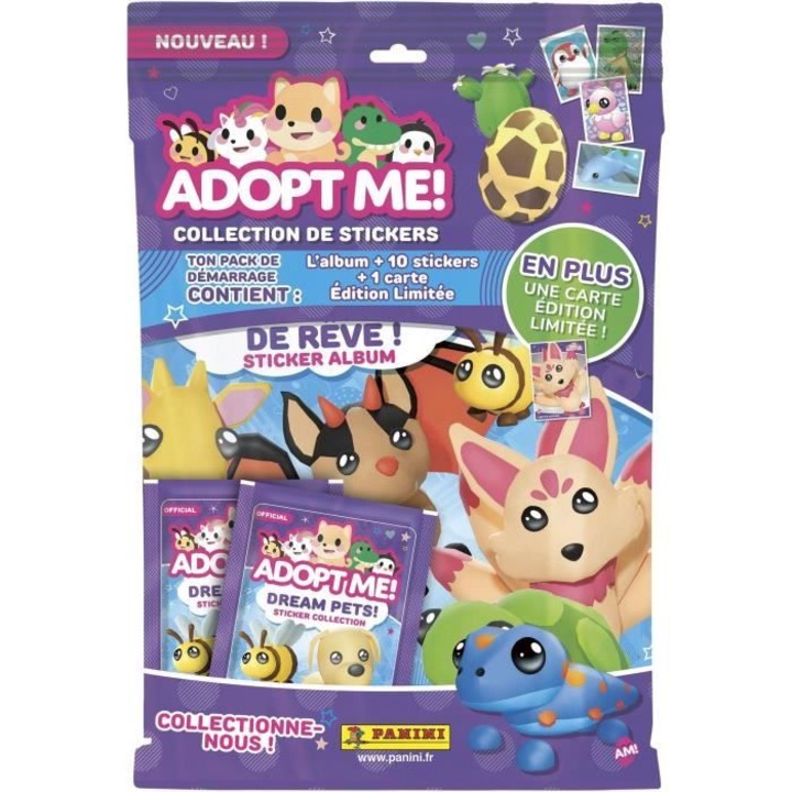 Panini, комплект колекционерски карти Adopt Me!, пълен комплект, многоцветен, 10 стикера
