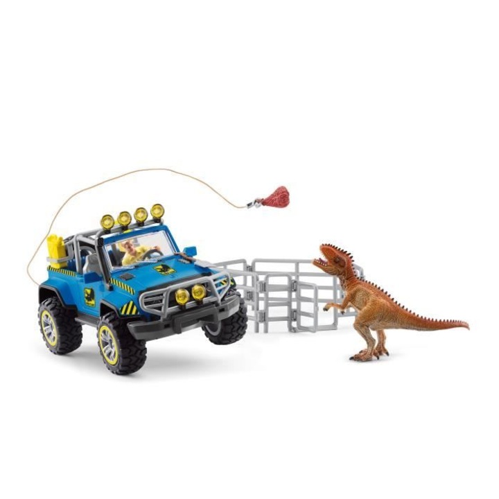 Фигурка Schleich - Офроуд кола с аванпост Дино, комплект