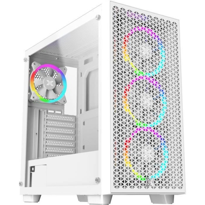 Carcasa PC, Thermaltake, View 200 TG ARGB Snow, alb, format ATX