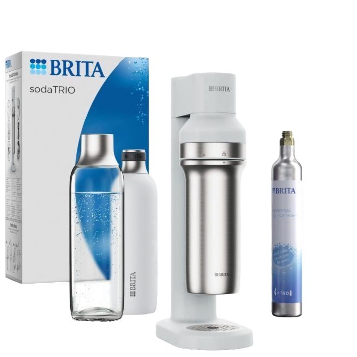 Машина за газирана вода BRITA sodaTRIO, бяла