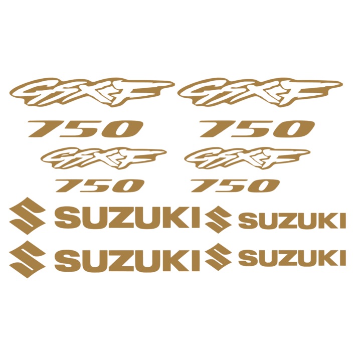 Set 12 stickere suzuki gsxf 750 v2, 20cm x 20cm, cupru